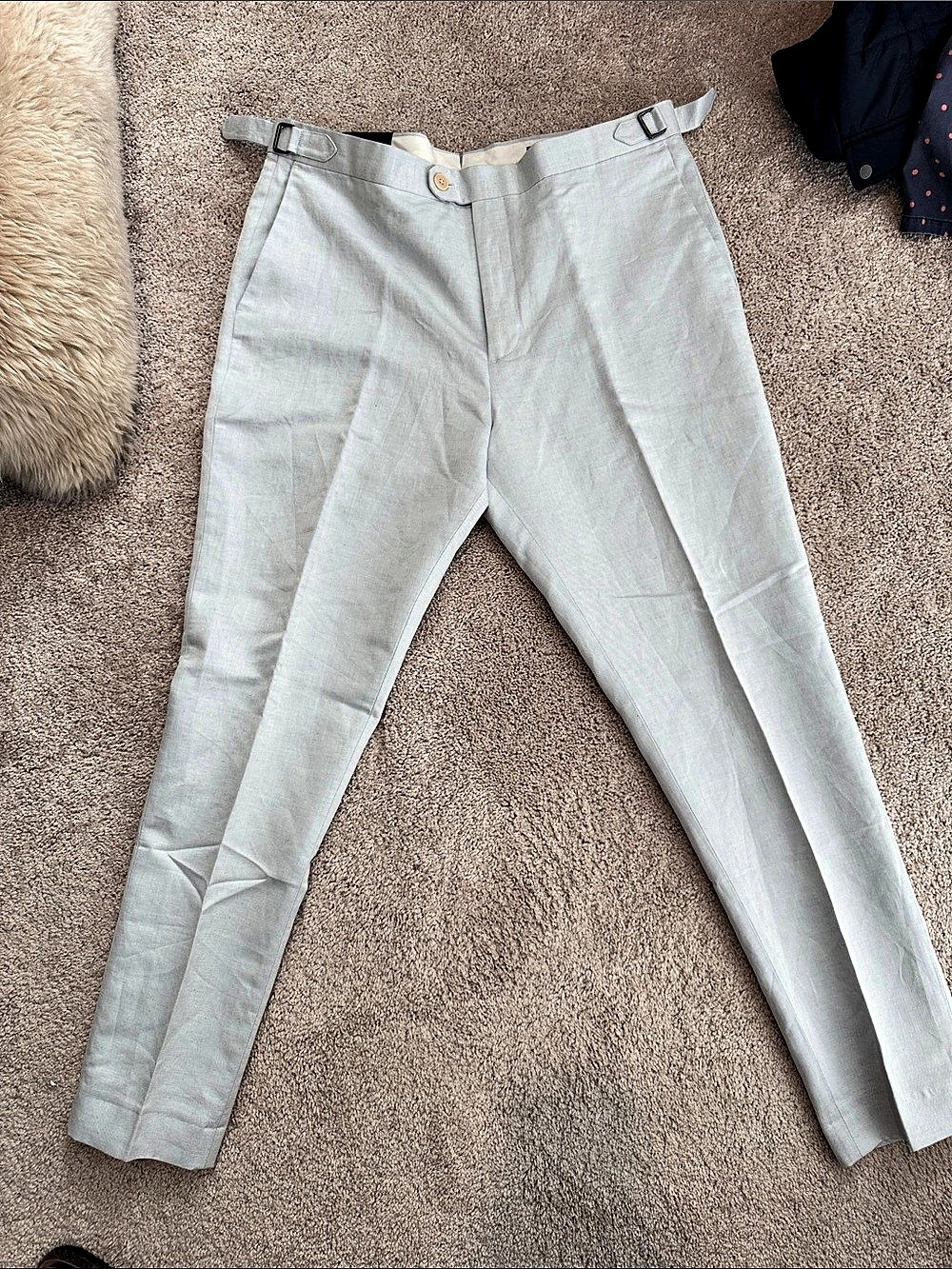 Banana Republic men’s baby blue linen Suit Pant Slim Fit Gray 36R